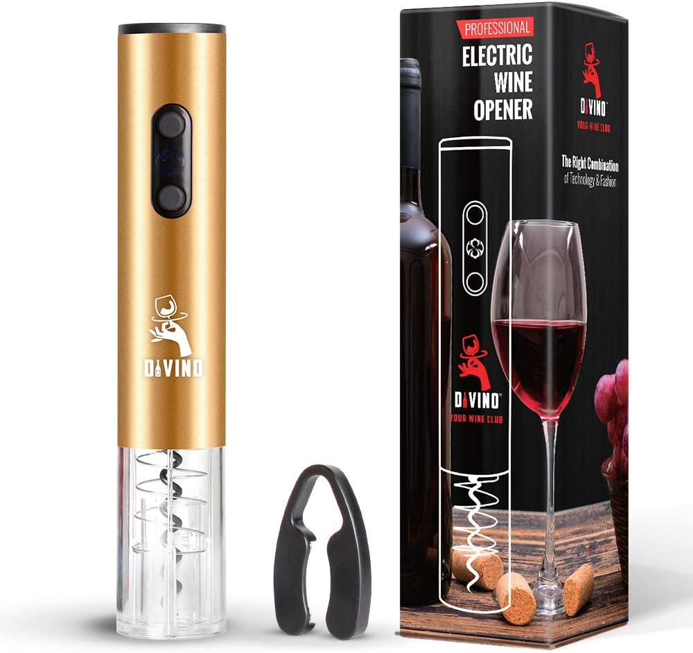 Electric Wine Opener GOLD Kit – Cordless Electric Wine Bottle Opener with Foil Cutter